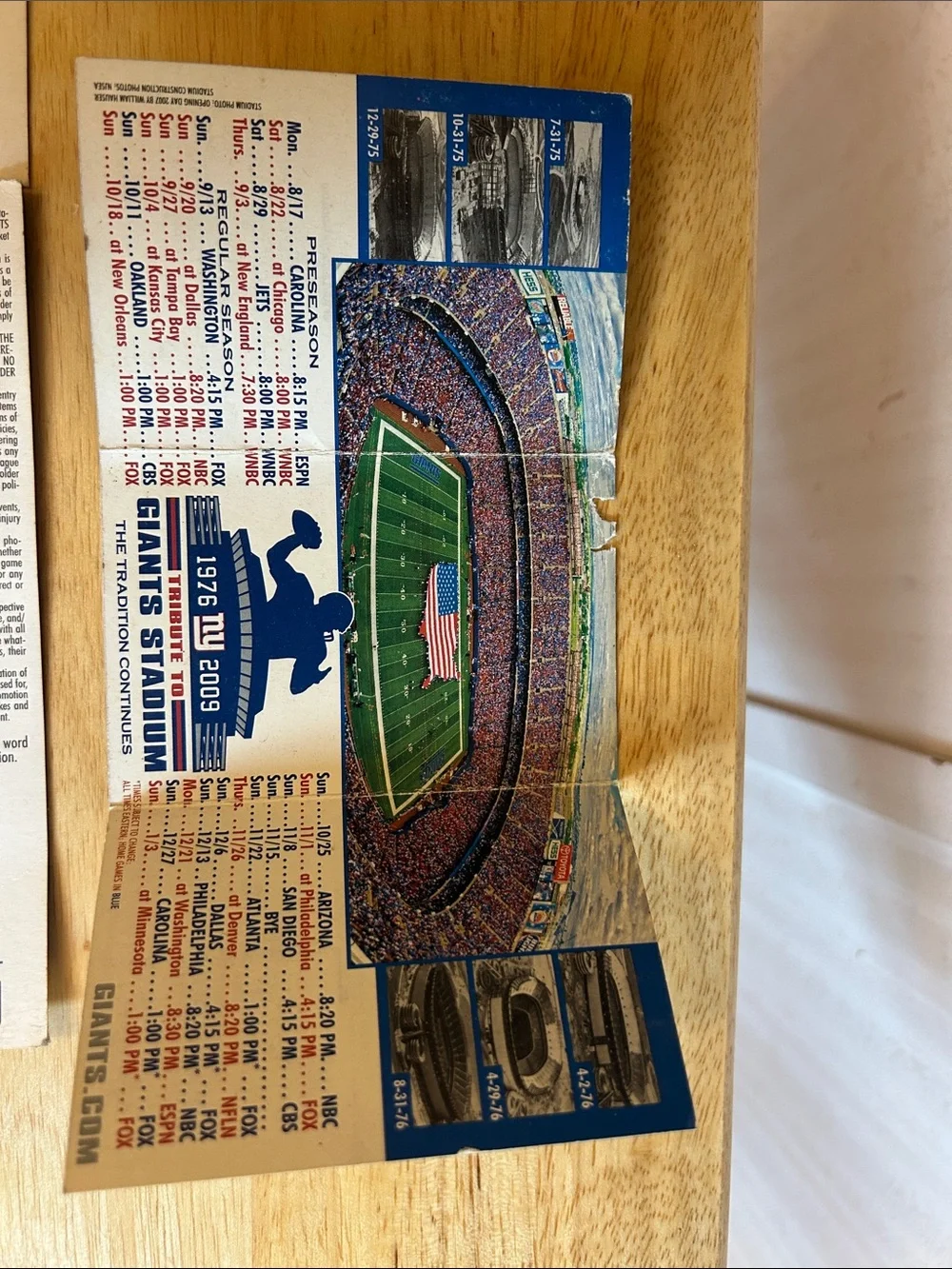 New York Giants old commemorative items